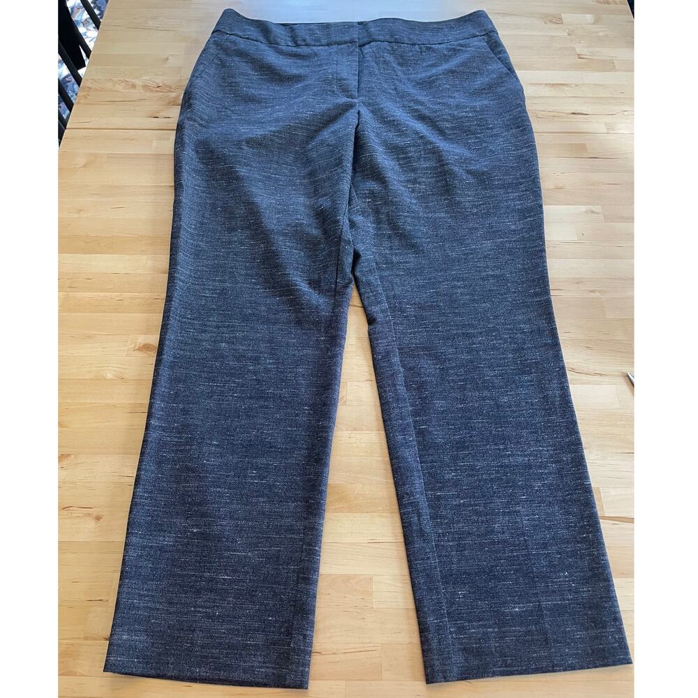 LOFT Linen Blend Trousers, Sz 12, Polished Business Casual, Straight Leg Preppy
